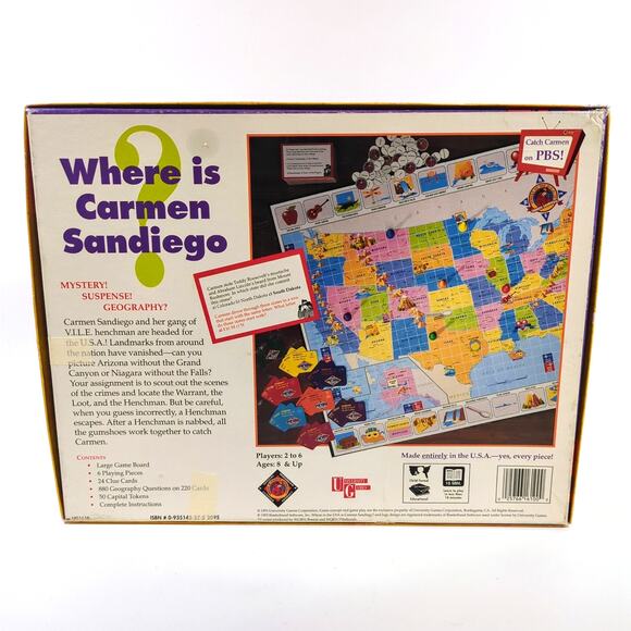 Where in the USA is Carmen Sandiego? Board Game Complete University Games 1993 - Picture 3 of 7